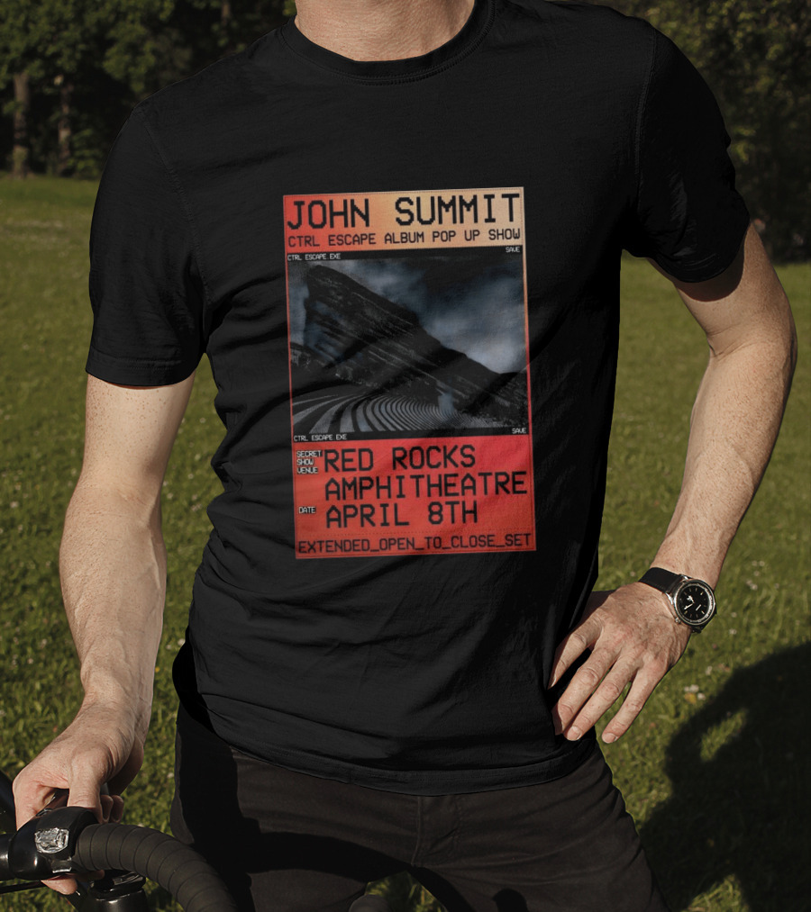John Summit CTRL Escape Album Pop Up Show Red Rocks Amphitheatre April 8th Secret Show Extended Open To Close Set T-Shirt