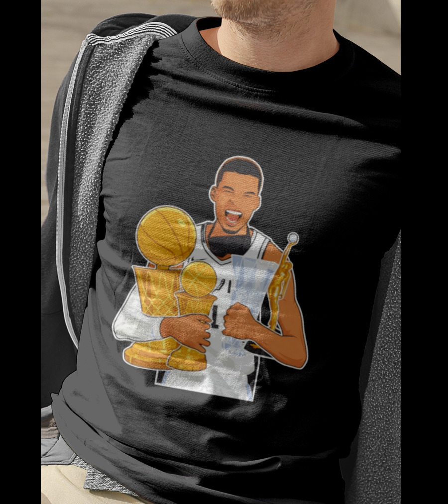 Victor Wembanyama Cartoon Trophy San Antonio Spurs MVP T-Shirt