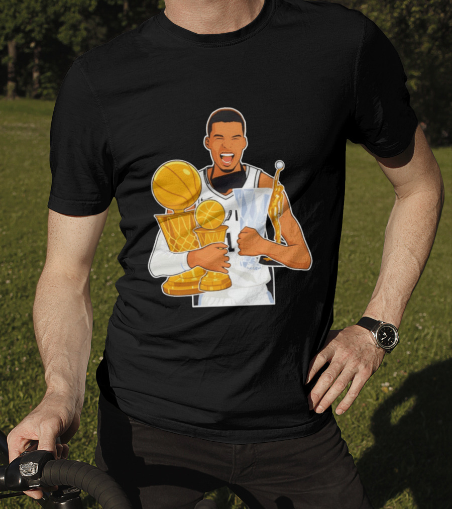 Victor Wembanyama Cartoon Trophy San Antonio Spurs MVP T-Shirt