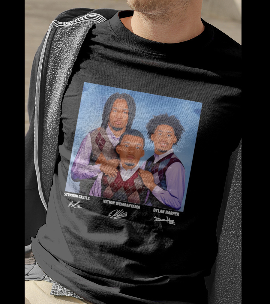 Victor Wembanyama Dylan Harper Stephon Castle Step Brothers San Antonio Spurs Signatures T-Shirt
