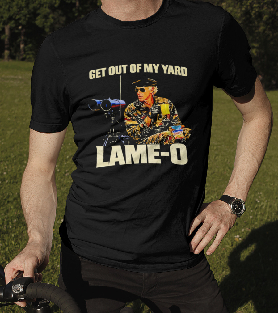 Get Out Of My Yard Lame O Funny Snacking Recliner Vibes T-Shirt
