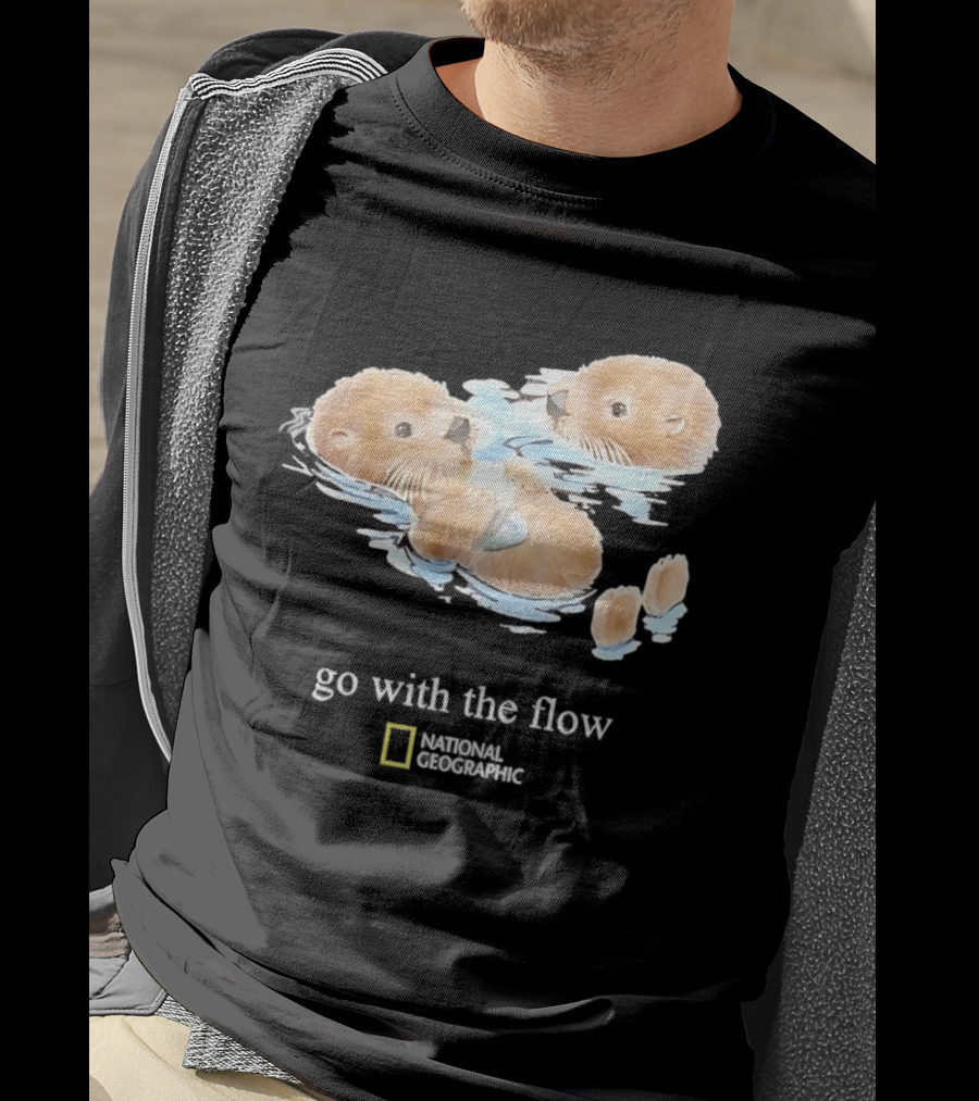 Go With The Flow Otters National Geographic T-Shirt