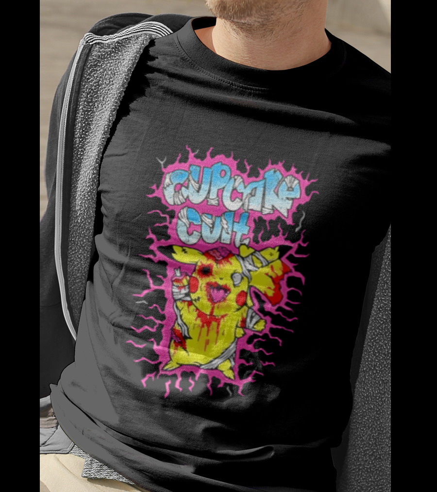 Zombie Pikachu Cupcake Cult Electric Aura Anime Fan Favorite T-Shirt