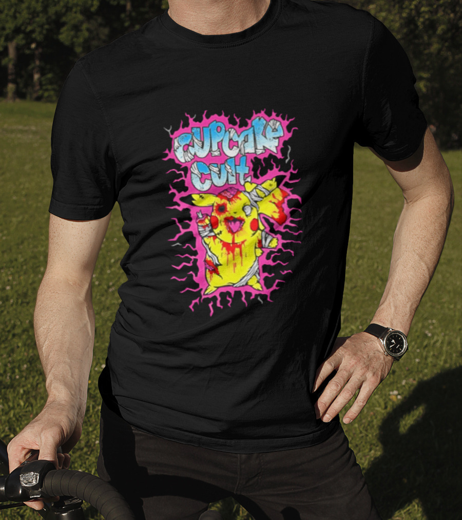 Zombie Pikachu Cupcake Cult Electric Aura Anime Fan Favorite T-Shirt