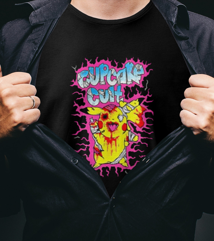 Zombie Pikachu Cupcake Cult Electric Aura Anime Fan Favorite T-Shirt