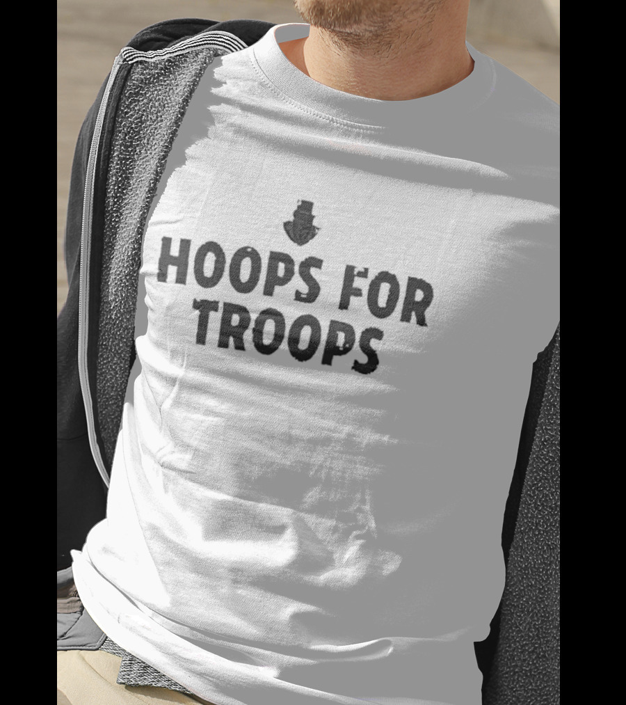 Hoops For Troops Military Basketball Support T-Shirt