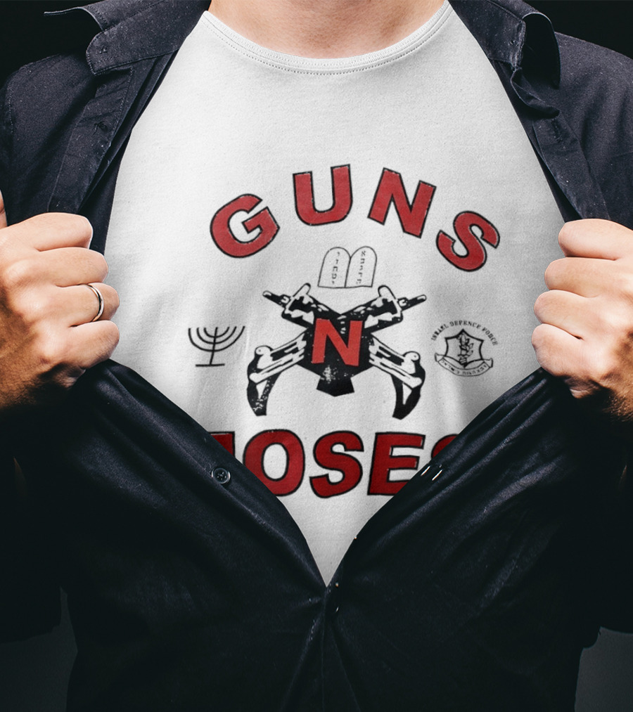 Guns N Moses Menorah Ten Commandments Guns N Roses Band T-Shirt