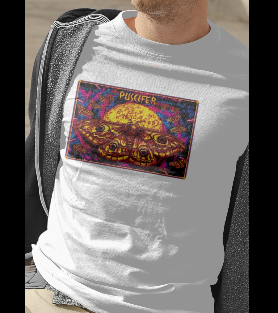 Puscifer Boston MA April 4 2026 Wang Theatre Neon Moth T-Shirt