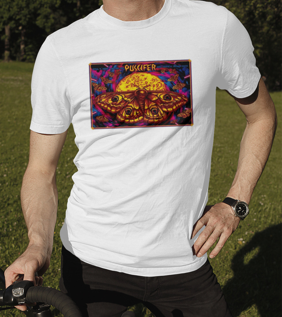 Puscifer Boston MA April 4 2026 Wang Theatre Neon Moth T-Shirt