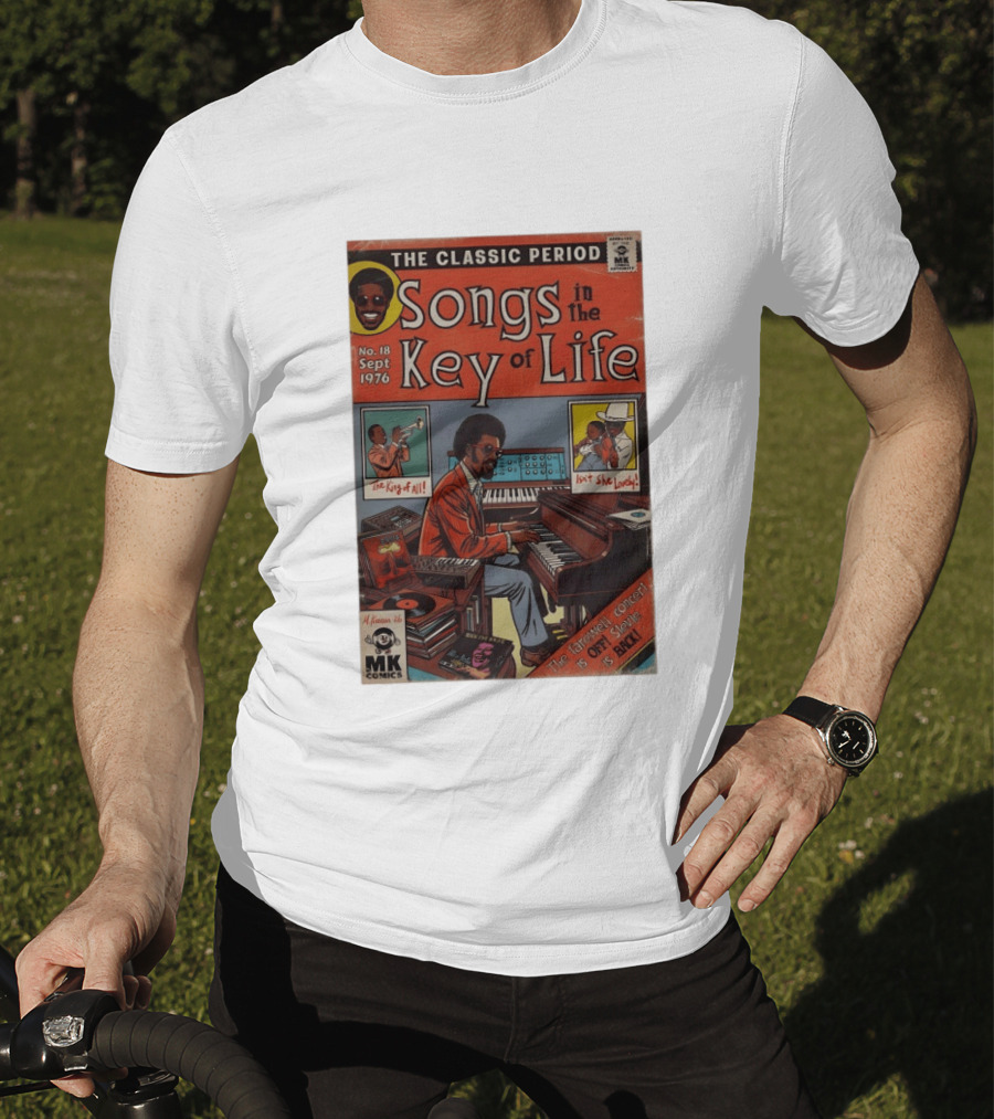The Classic Period Songs In The Key Of Life Sept 1976 Comic Style Music Legend Iconography T-Shirt