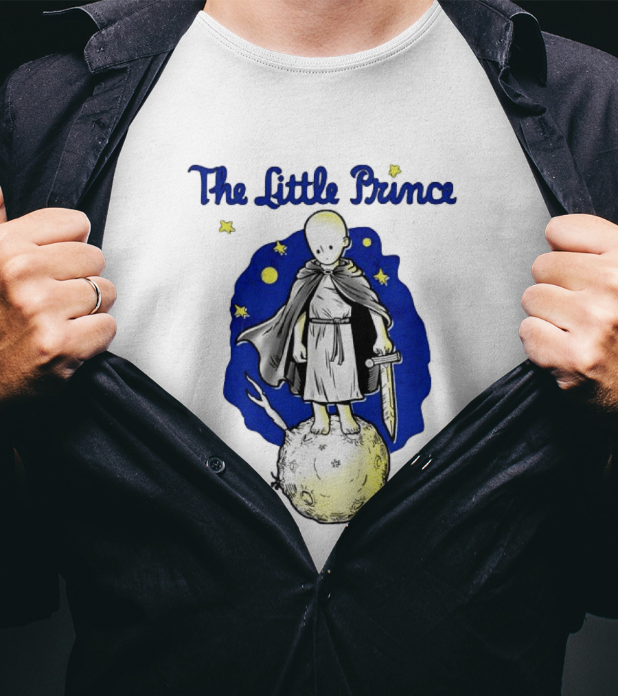 The Little Prince Standing On Asteroid B612 With Stars And Sword T-Shirt
