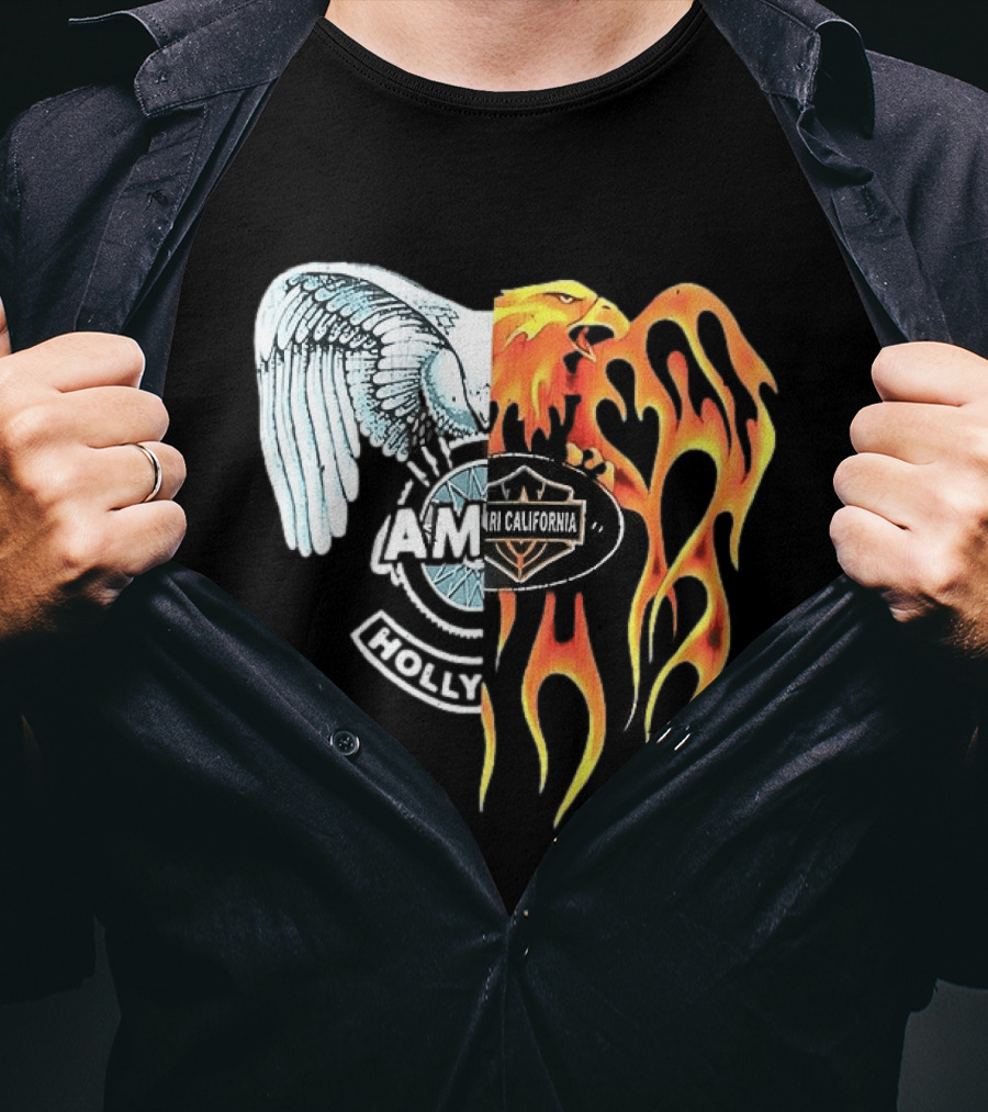 AMIRI Hollywood Spliced Eagle Fire Wing T-Shirt