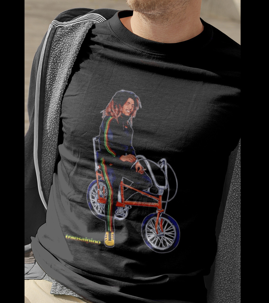 Bob Marley Transalpino One Love Bicycle Fashion T-Shirt