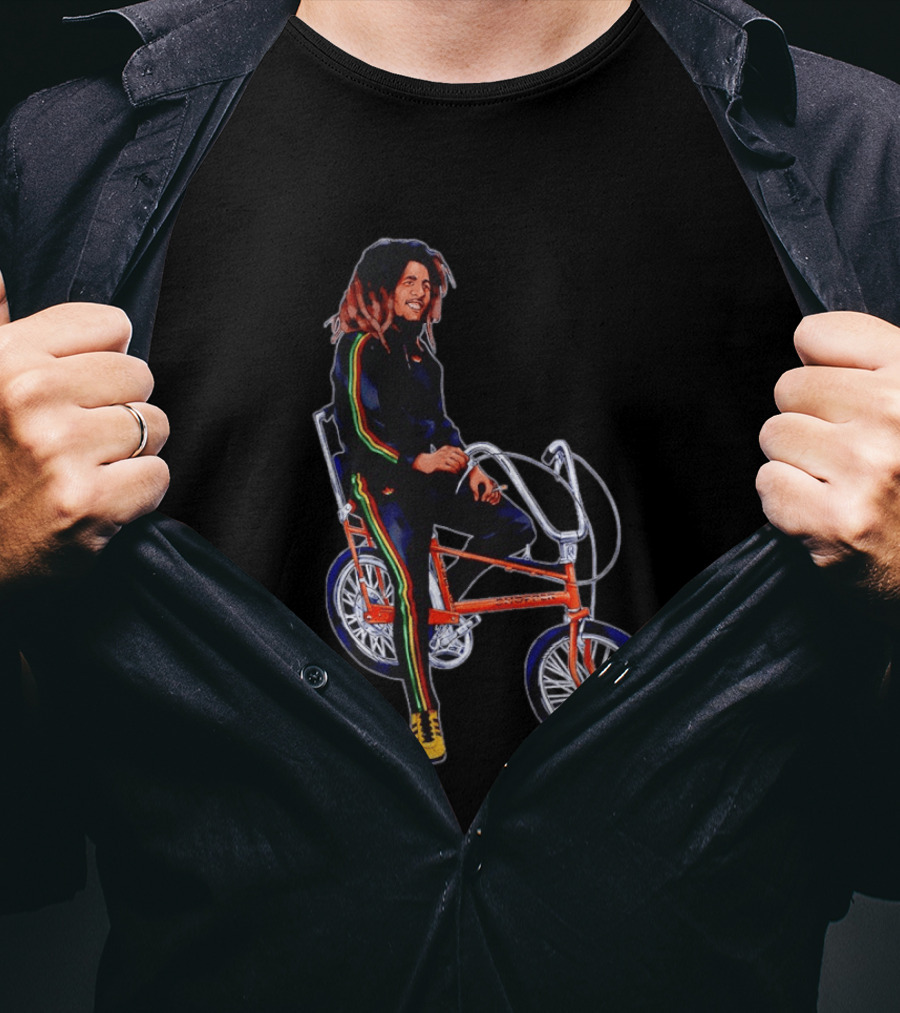 Bob Marley Transalpino One Love Bicycle Fashion T-Shirt