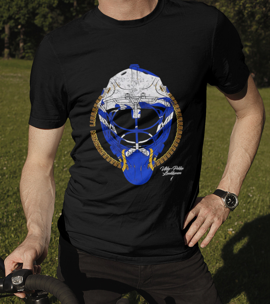 Buffalo Sabres Ukko Pekka Luukkonen Hockey Helmet NHL 2026 T-Shirt
