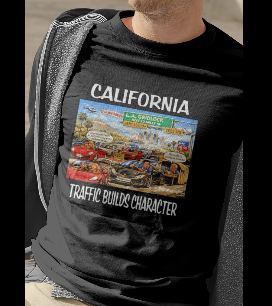 California L.A. Gridlock Hollywood Traffic Adventure T-Shirt