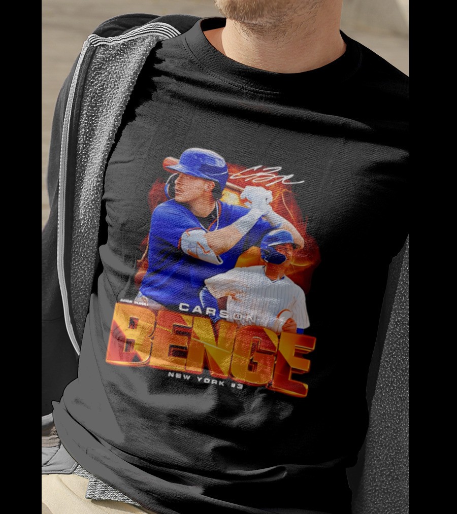 Carson Benge New York Mets NYM Baseball Collage T-Shirt