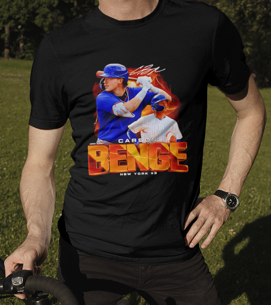 Carson Benge New York Mets NYM Baseball Collage T-Shirt