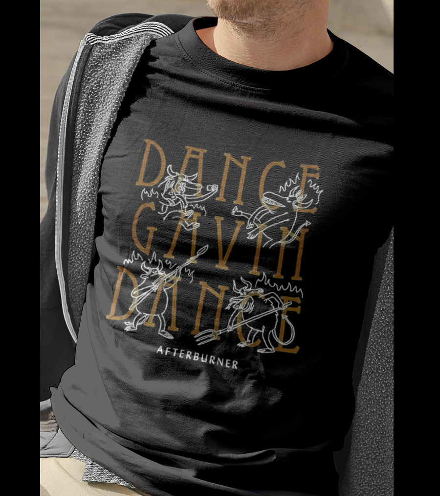Dance Gavin Dance Afterburner Text Distressed Yellow Band Merch T-Shirt