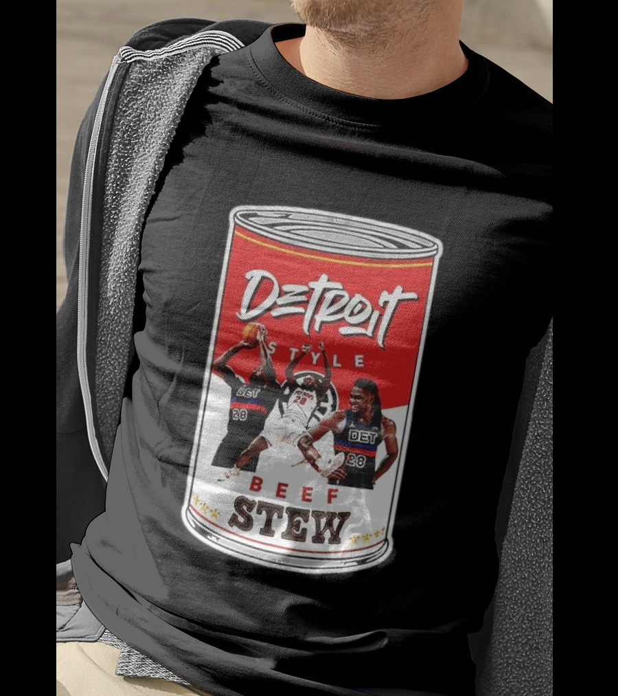 Detroit Style Beef Stew Basketball Can 28 T-Shirt