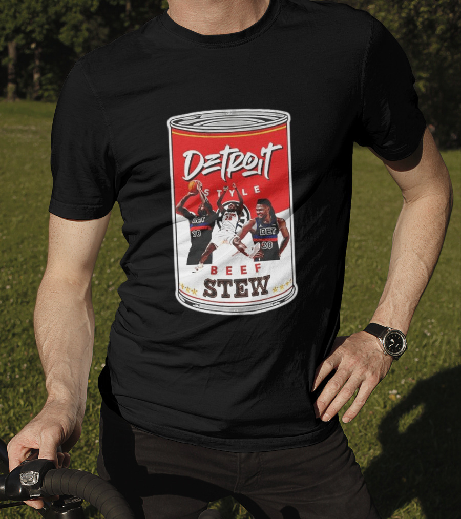 Detroit Style Beef Stew Basketball Can 28 T-Shirt
