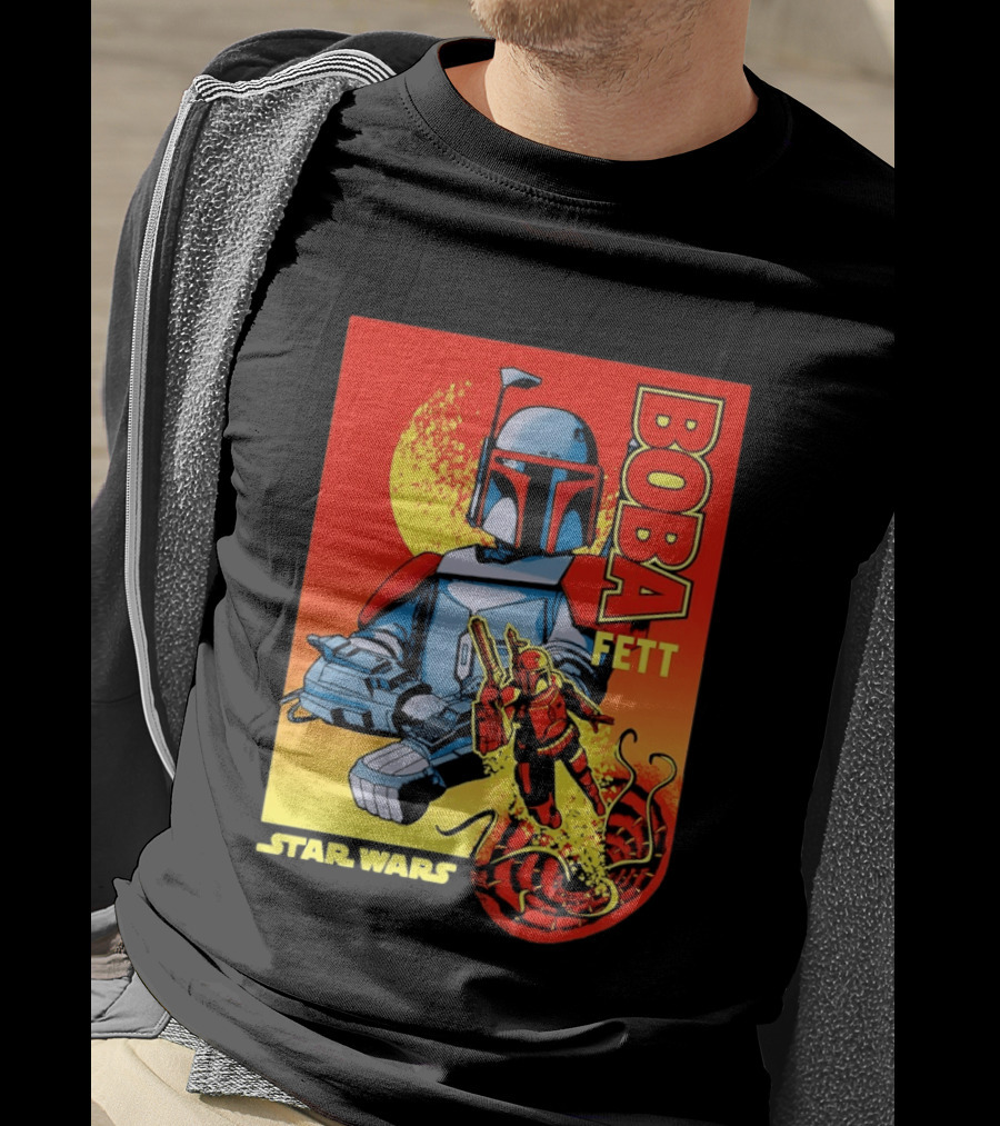 Star Wars Boba Fett Sarlacc Escape Retro Comic T-Shirt