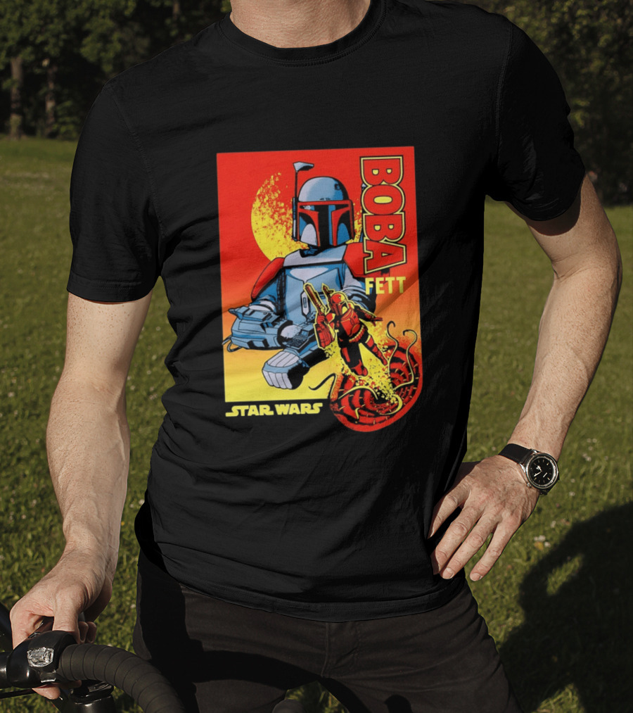 Star Wars Boba Fett Sarlacc Escape Retro Comic T-Shirt
