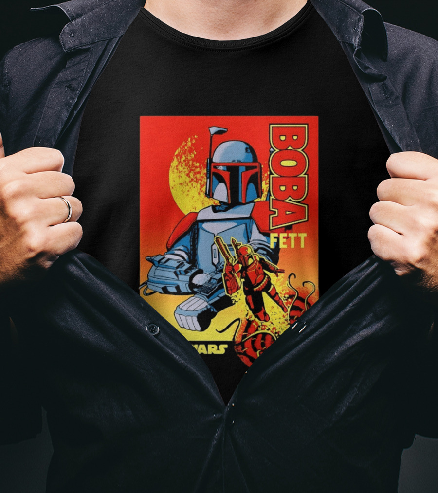 Star Wars Boba Fett Sarlacc Escape Retro Comic T-Shirt