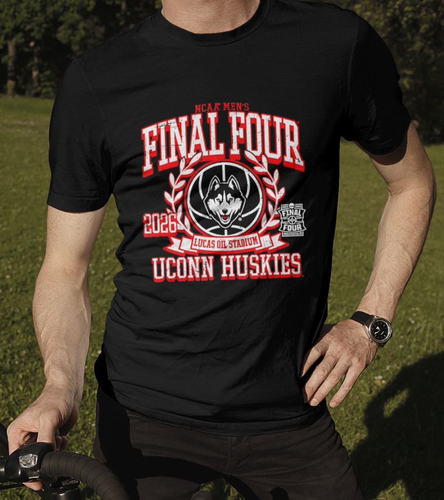 NCAAB Men's Final Four 2026 UConn Huskies Lucas Oil Stadium T-Shirt