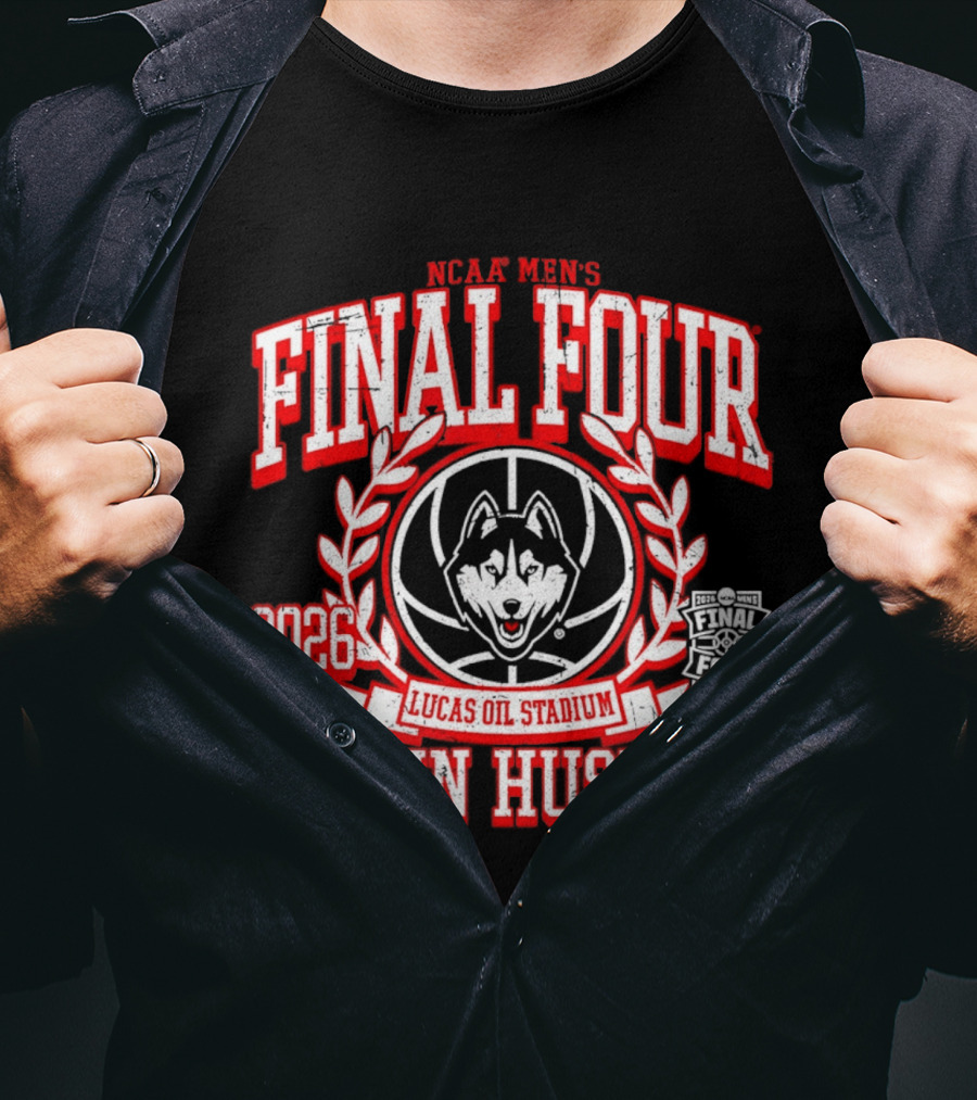 NCAAB Men's Final Four 2026 UConn Huskies Lucas Oil Stadium T-Shirt
