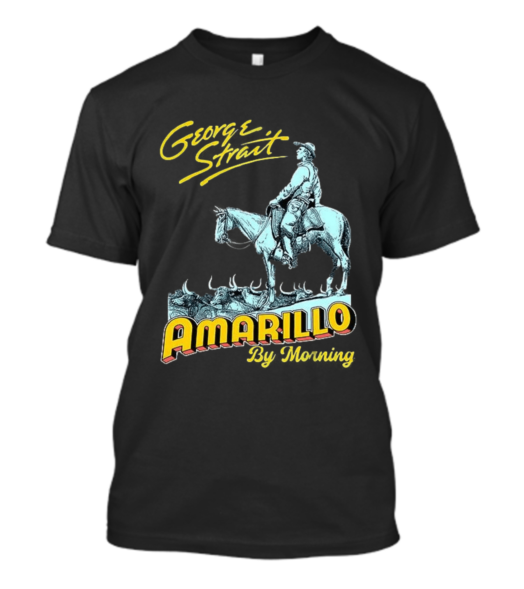 George Strait Amarillo By Morning Cowboy On Horse T-Shirt