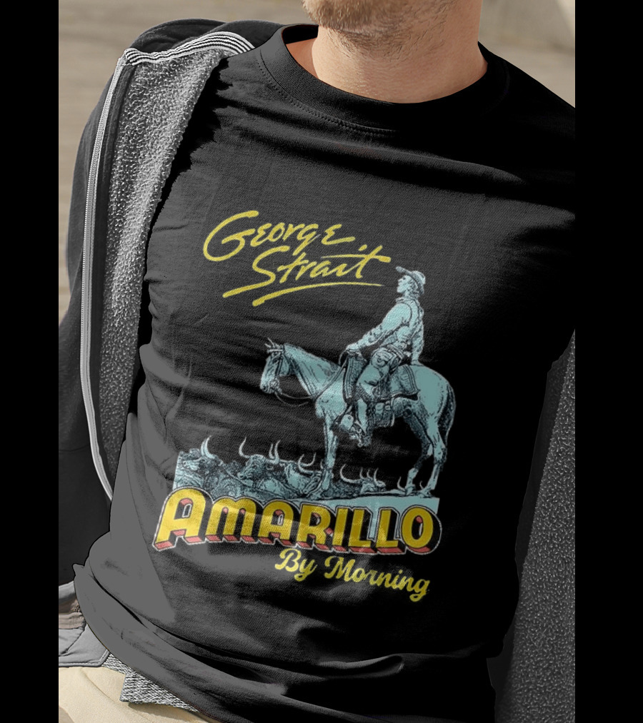 George Strait Amarillo By Morning Cowboy On Horse T-Shirt