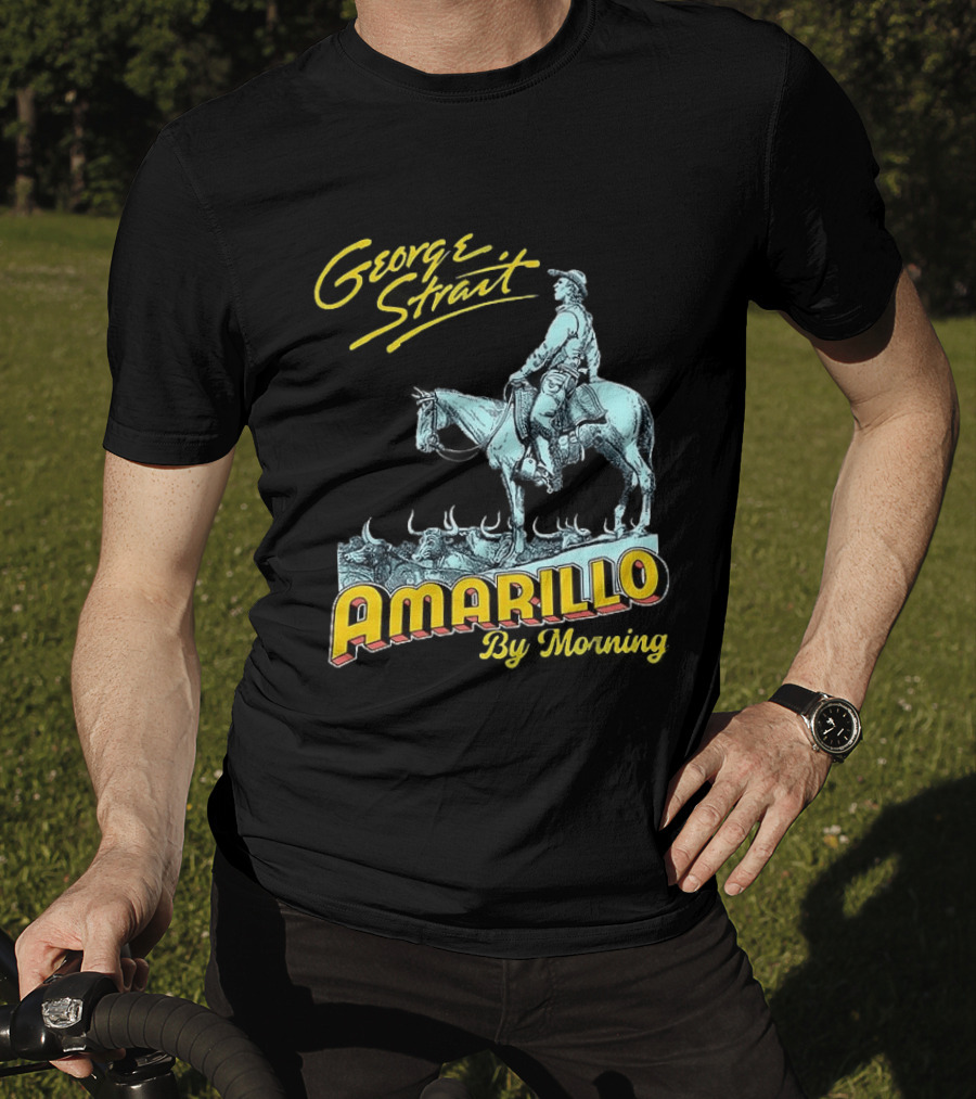 George Strait Amarillo By Morning Cowboy On Horse T-Shirt