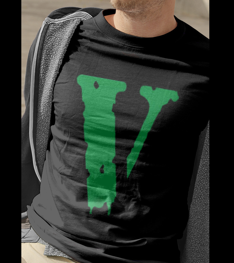 Vlone Friends Dripping Green V T-Shirt