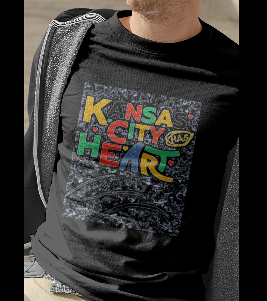 Kansas City Has Heart Colorful Typography With Hearts T-Shirt