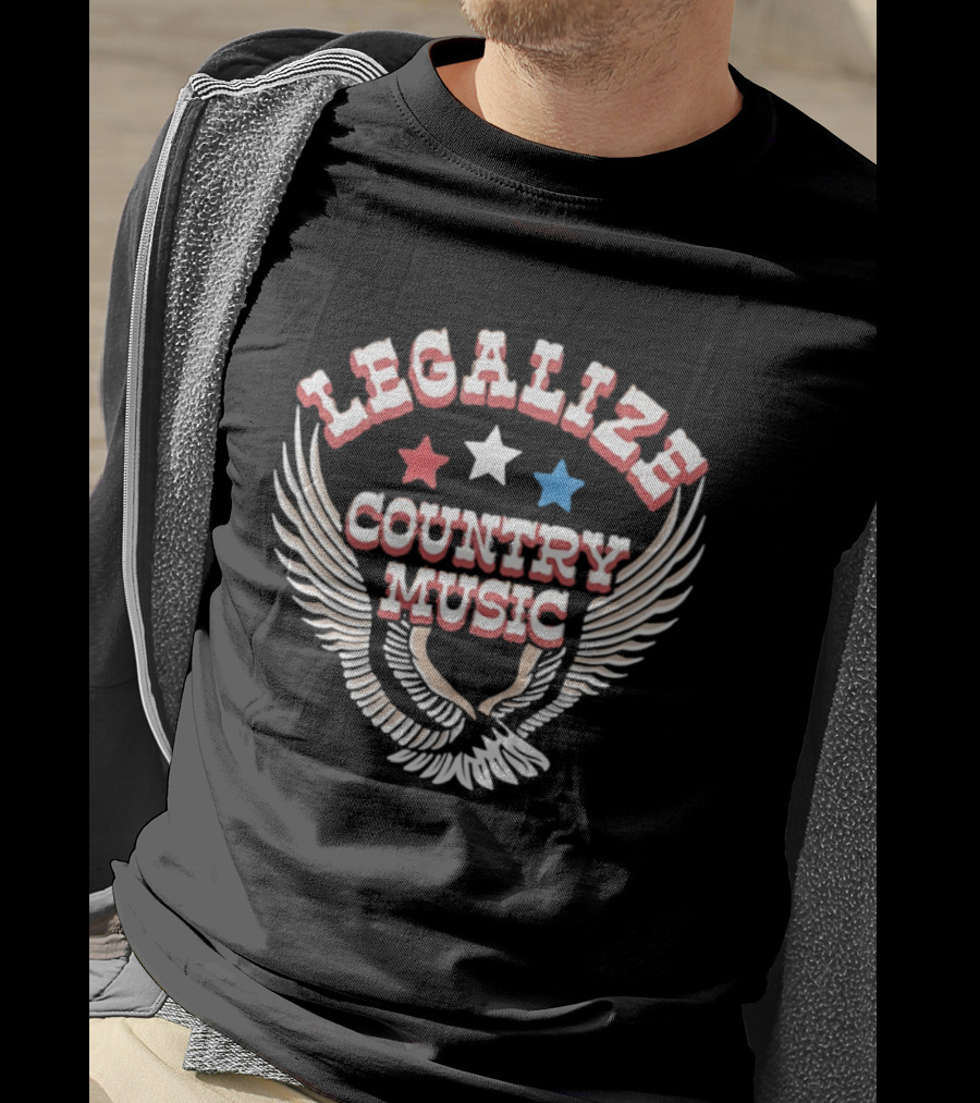 Legalize Country Music Red White Blue Stars Eagle Wings T-Shirt