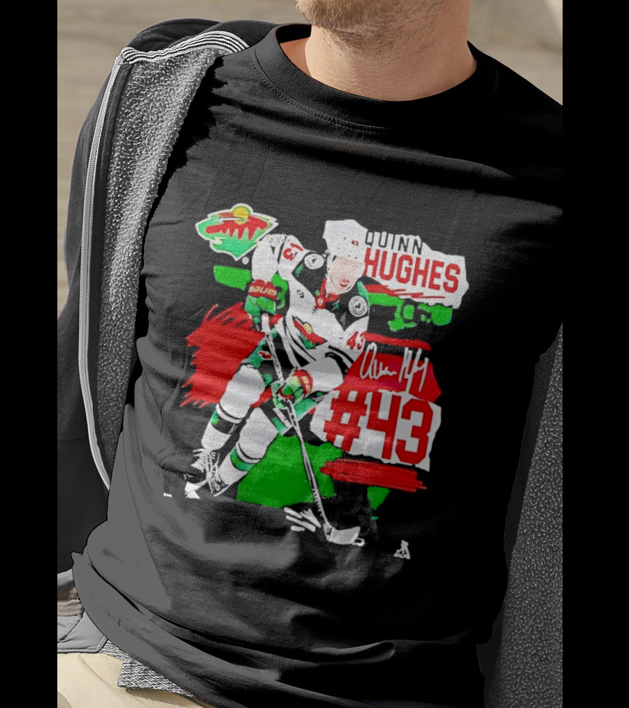 Quinn Hughes 43 Minnesota Wild Fresh Ice Hockey Player T-Shirt