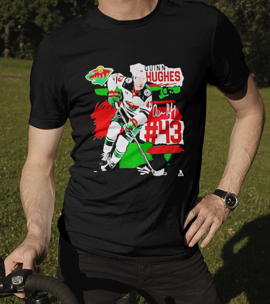 Quinn Hughes 43 Minnesota Wild Fresh Ice Hockey Player T-Shirt