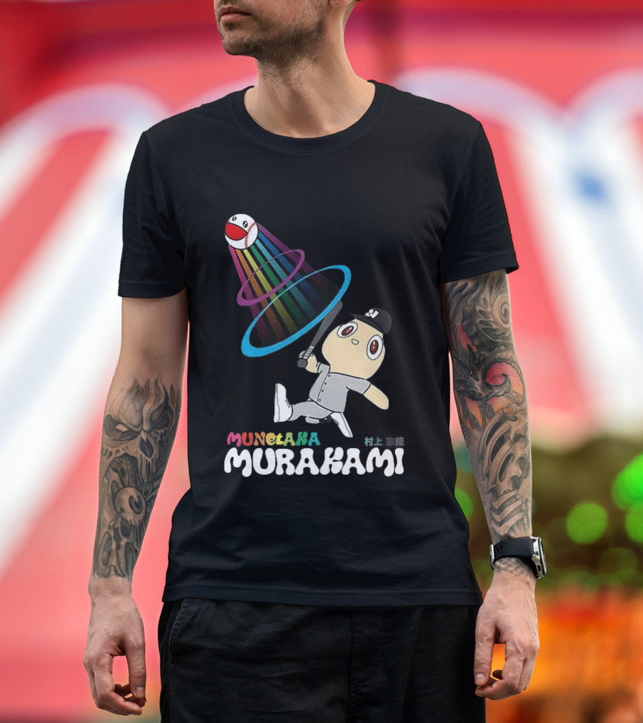 Munetaka Murakami Rainbow Baseball Character Swing T-Shirt