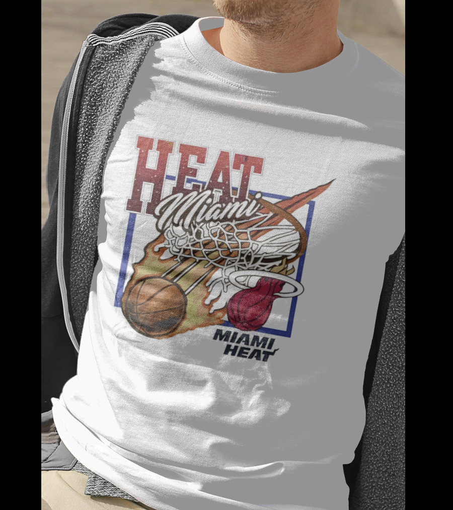 Bam Adebayo 83 Points Record Miami Heat Flaming Basketball GOAT Miami Heat T-Shirt