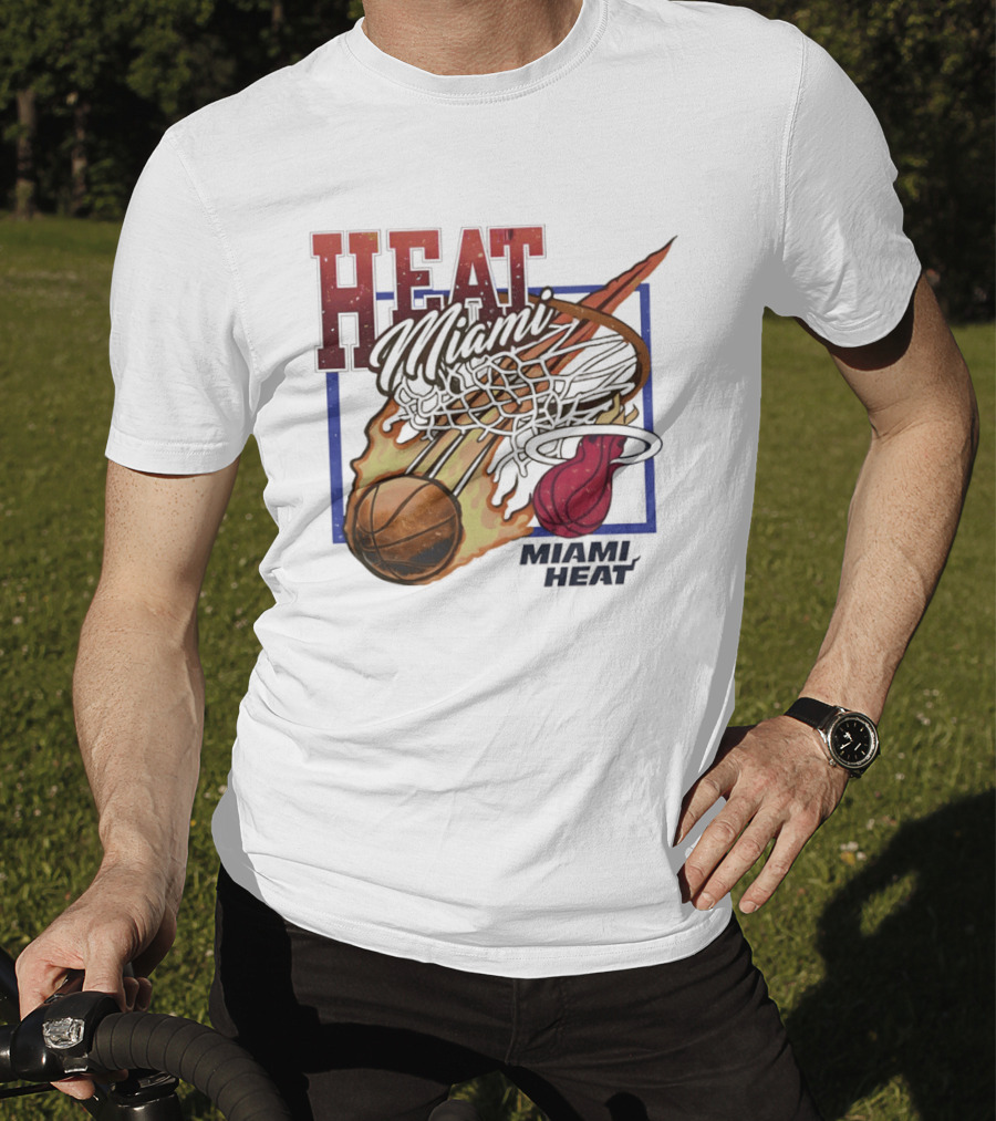 Bam Adebayo 83 Points Record Miami Heat Flaming Basketball GOAT Miami Heat T-Shirt