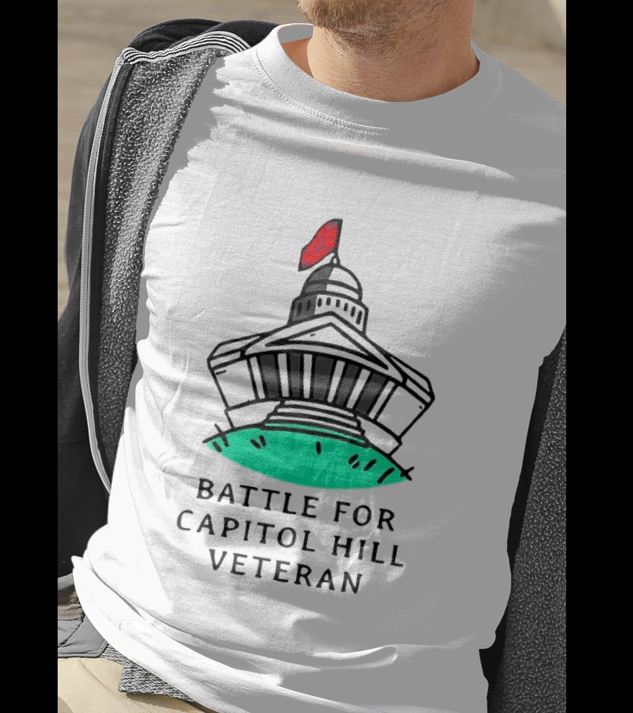 Battle For Capitol Hill Veteran UFO Dome Red Flag T-Shirt