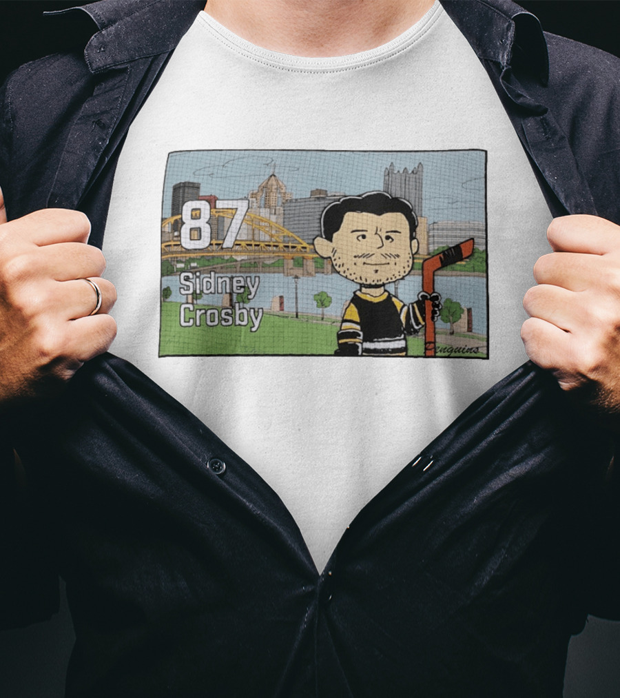 Sidney Crosby 87 Pittsburgh Penguins Hockey Peanuts Charlie Brown T-Shirt