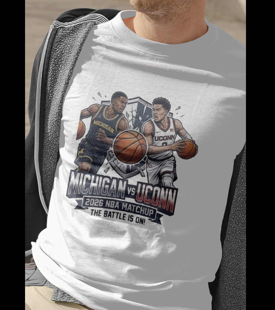 Michigan Vs UConn 2026 NBA Matchup The Battle Is On T-Shirt