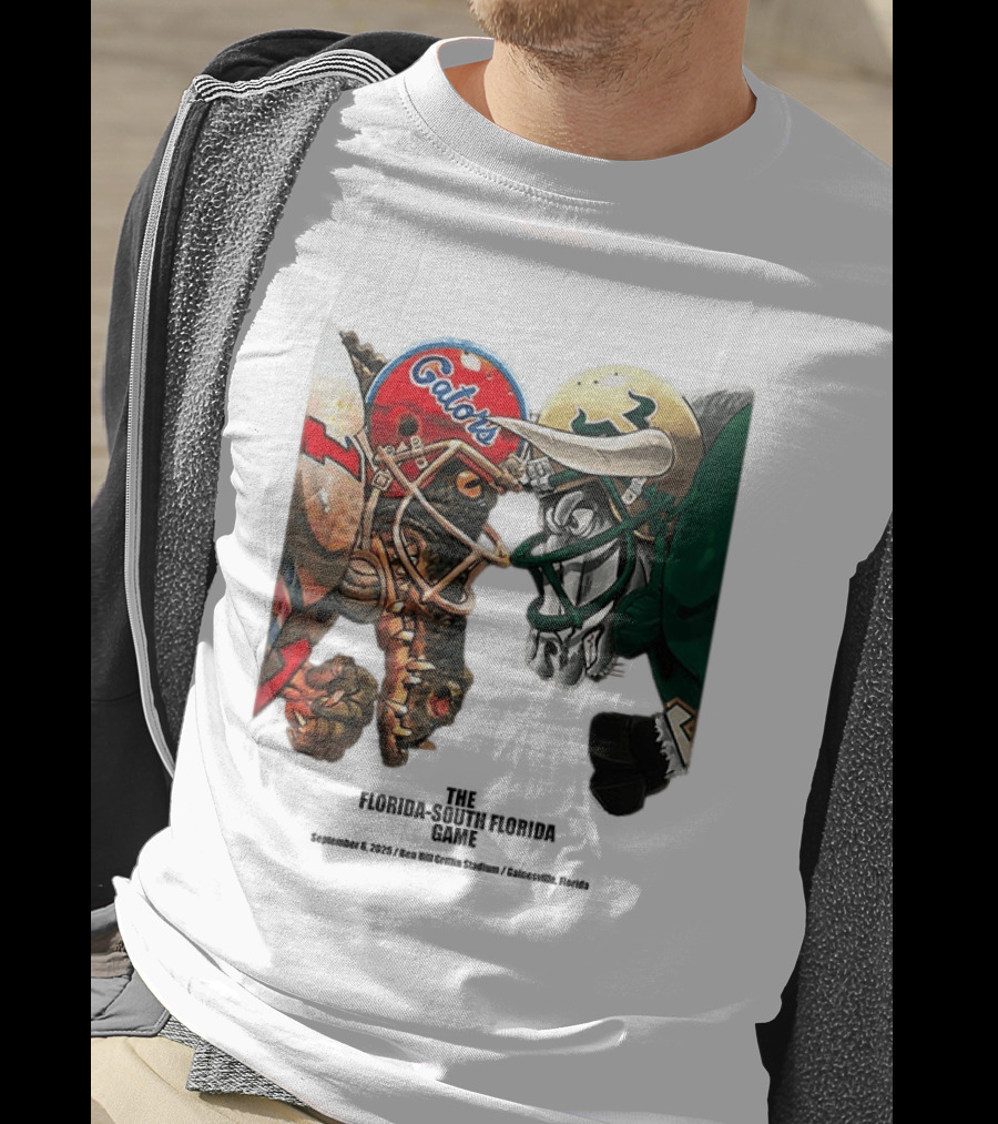 Florida Gators Vs South Florida Bulls Rivalry Helmets Showdown T-Shirt