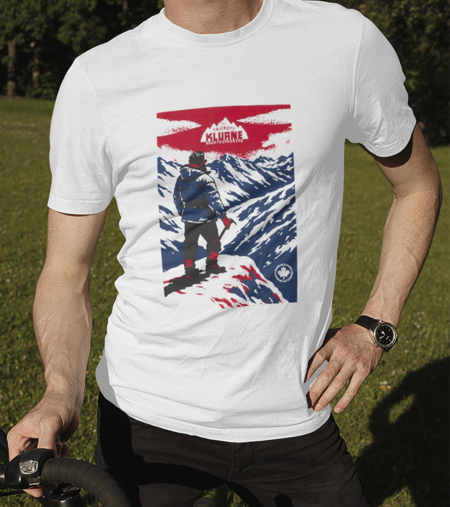 Kluane Mountaineering Adventure By Trickett Featuring Majestic Mountain Landscape T-Shirt