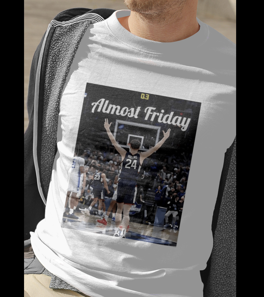 UConn Huskies March Madness Almost Friday Basketball Court Triumph T-Shirt