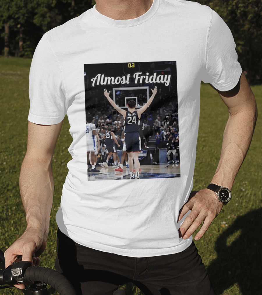 UConn Huskies March Madness Almost Friday Basketball Court Triumph T-Shirt
