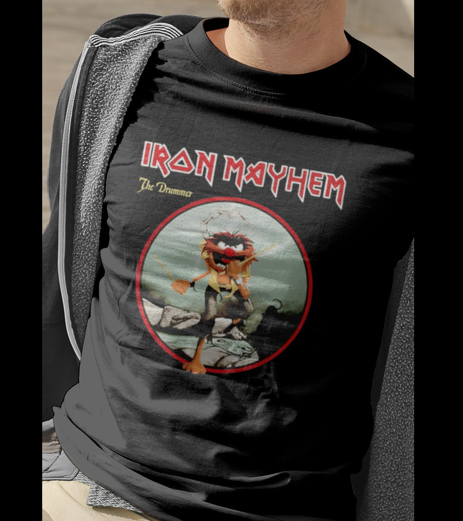 Animal The Muppets Iron Mayhem Rock Band Drummer T-Shirt