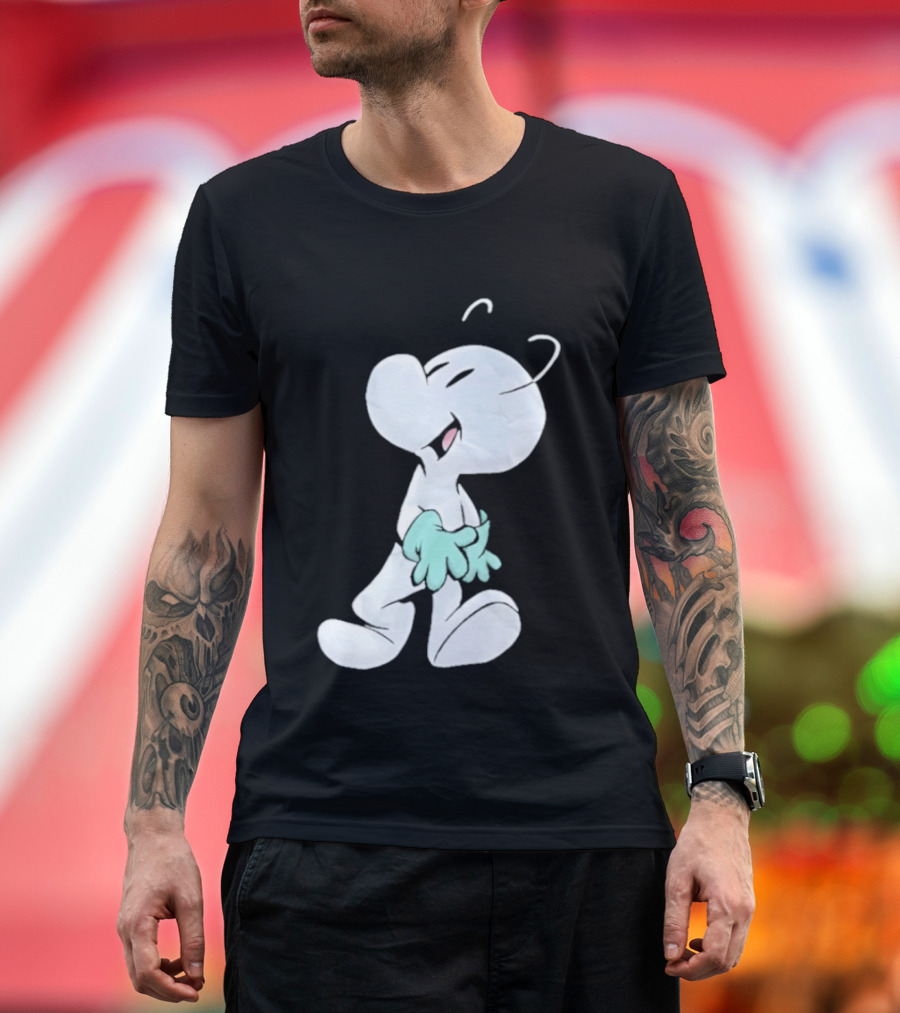 Fone Bone Character In Green Gloves Vintage Comic Style Bone Series T-Shirt
